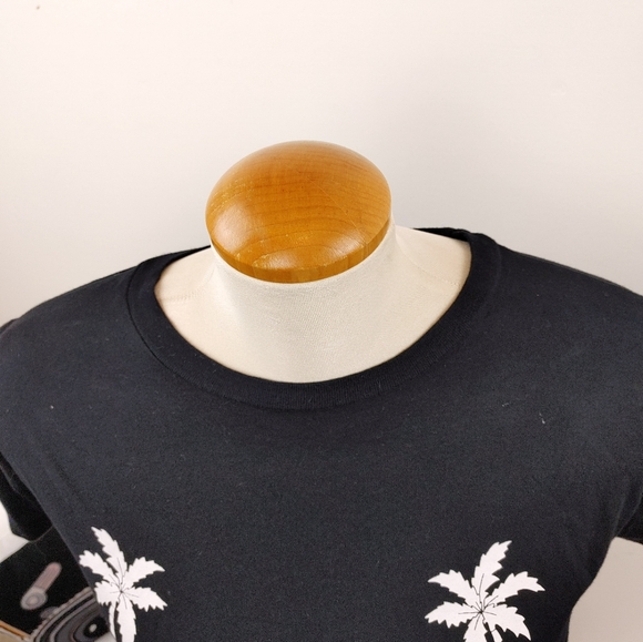 FRED | Palm Tree Black Crop Top Size Small - Picture 4 of 6